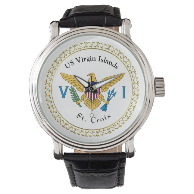 US Virgin Islands Flag St. Croix USVI Tropical  Watch (Front)