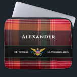 US Virgin Islands Flag St. Thomas Madras Custom Laptop Sleeve<br><div class="desc">US Virgin Islands Flag St. Thomas Madras Custom Personalise Laptop Sleeve is great use everyday with the US Virgin Islands flag and the Madras pattern. Personalise it with your island and name.</div>