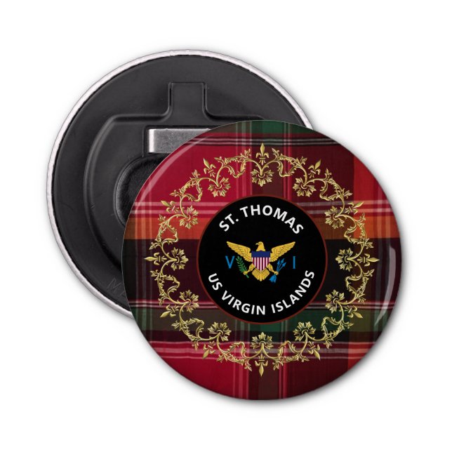 US Virgin Islands Flag St. Thomas Madras USVI Bottle Opener (Front)