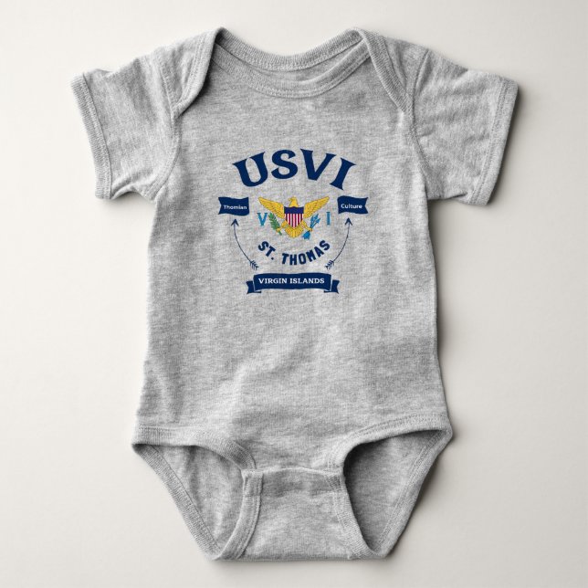 US Virgin Islands Flag St. Thomas USVI Tropical Baby Bodysuit (Front)