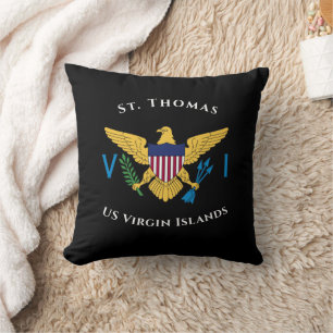 US Virgin Islands Flag St. Thomas USVI Tropical  Cushion