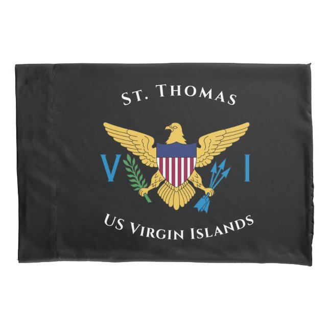 US Virgin Islands Flag St. Thomas USVI Tropical Pillowcase (Front)