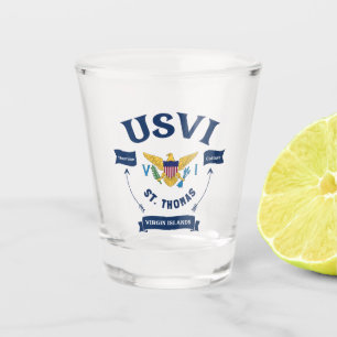 US Virgin Islands Flag St. Thomas USVI Tropical Shot Glass