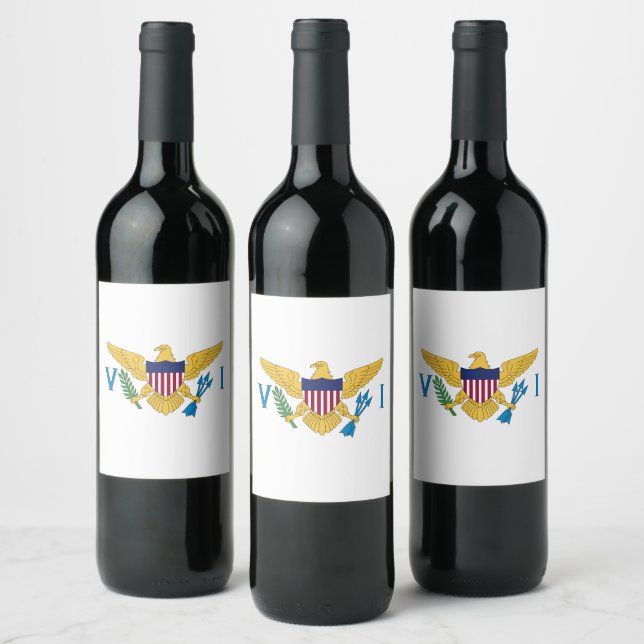US Virgin Islands flag Wine Label (Bottles)