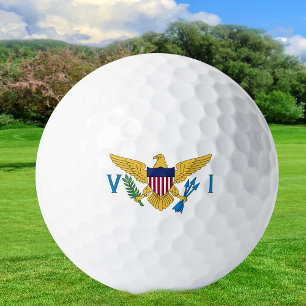 US Virgin Islands Golf Balls, state Flag /Patriots Golf Balls
