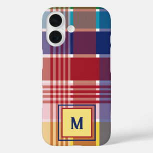US Virgin Islands Madras Monogram Personalise  iPhone 16 Case