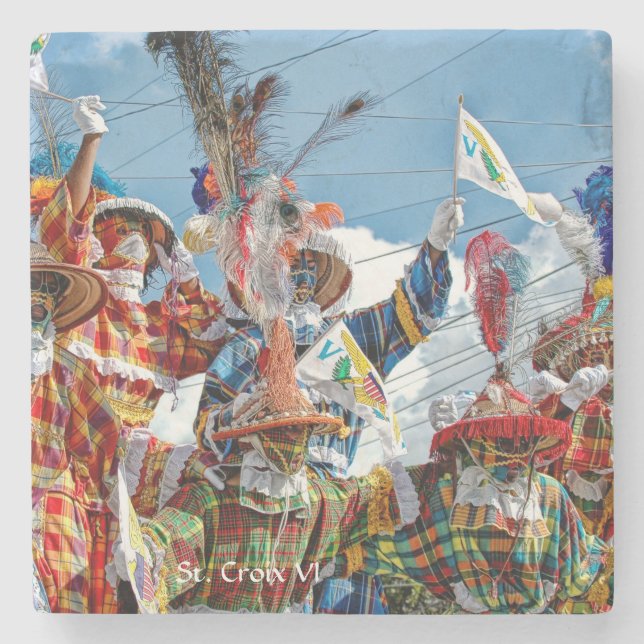 US Virgin Islands Moko Jumbies St. Croix USVI Stone Coaster (Front)