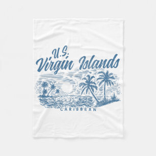 Us Virgin Islands Pride Beach Vacation Usvi Vintag Fleece Blanket