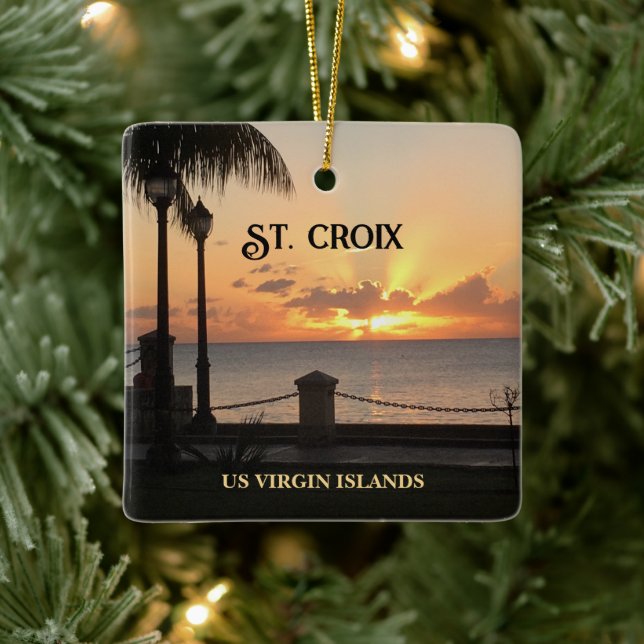 US Virgin Islands St. Croix Sunset Christmas  Ceramic Ornament (Tree)