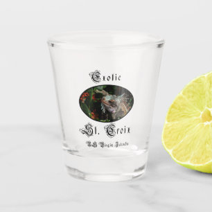 US Virgin Islands St. Croix USVI Caribbean Iguana Shot Glass