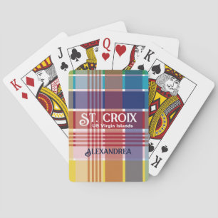 US Virgin Islands St. Croix USVI Madras Custom Playing Cards