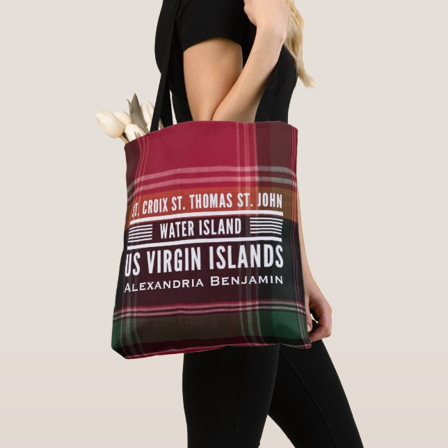 US Virgin Islands St. Thomas St. Croix Personalise Tote Bag (Close Up)
