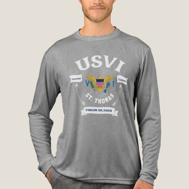 US Virgin Islands St. Thomas USVI Caribbean Tri-Blend Shirt (Front)