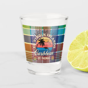 US Virgin Islands St. Thomas USVI Madras Caribbean Shot Glass