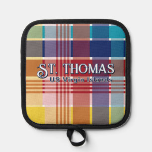 US Virgin Islands St. Thomas USVI Madras Oven Mit Pot Holder