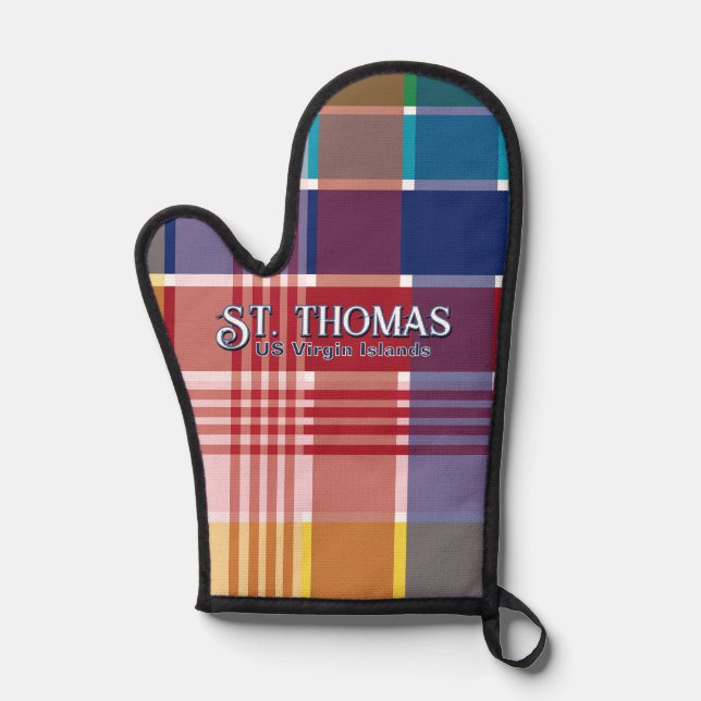 US Virgin Islands St. Thomas USVI Madras  Oven Mitt (Front)
