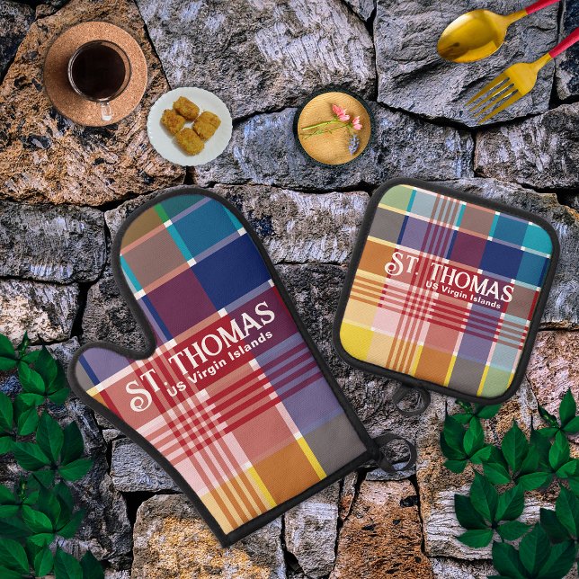 US Virgin Islands St. Thomas USVI Madras  Oven Mitt (Creator Uploaded)