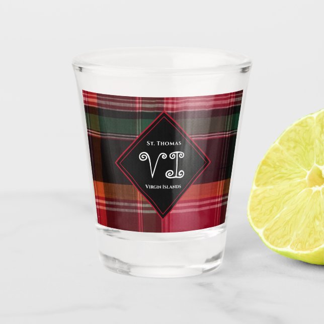 US Virgin Islands St. Thomas USVI Madras  Shot Glass (Front)