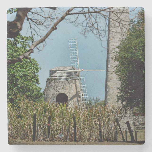 US Virgin Islands Sugar Mill St. Croix USVI Stone Coaster (Front)