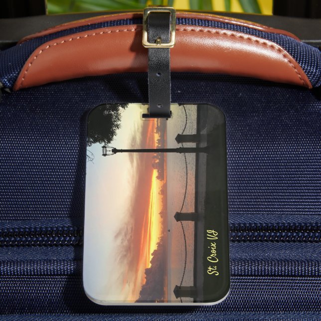 US Virgin Islands Sunset Tropical Caribbean Luggage Tag (Front Insitu 2)