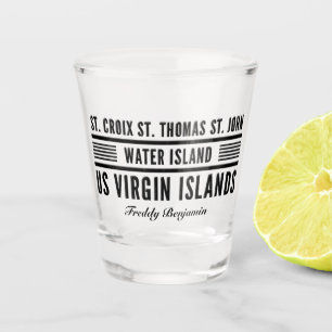US Virgin Islands USVI Caribbean Personalise Shot Glass