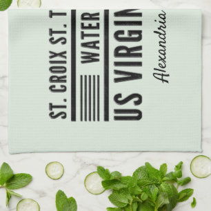 US Virgin Islands USVI Caribbean Personalise Tea Towel