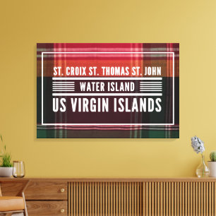 US Virgin Islands USVI Madras Tropical Canvas Print