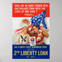 US War Bonds 2nd Liberty Loan 1917 WWI Propaganda