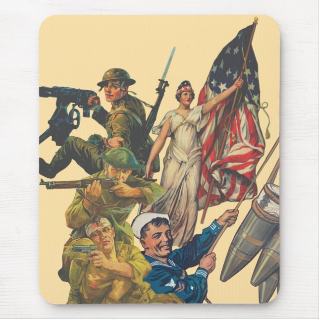 US WW1 propaganda poster mash-up Mouse Pad (Front)