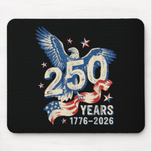 Usa - 1776-2026 - 250 Years - Distressed Us Flag Mouse Pad