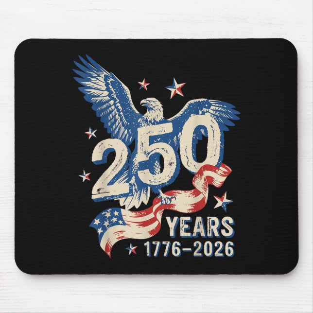 Usa - 1776-2026 - 250 Years - Distressed Us Flag Mouse Pad (Front)
