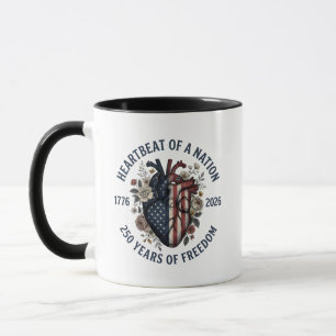 USA 1776–2026 250th Anniversary Patriotic Heart  Mug