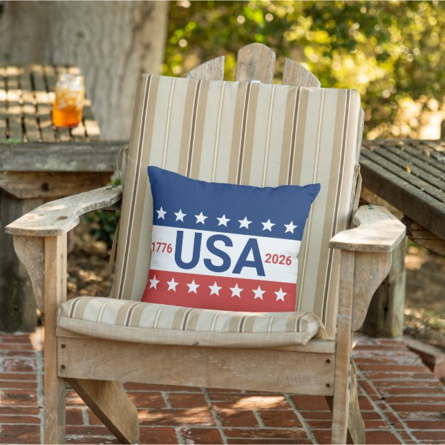 USA 1776 2026 250th Anniversary Red White Blue Cushion (Chair)