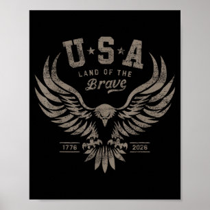 Usa 1776 2026 Anniversary Steel Gray  Poster