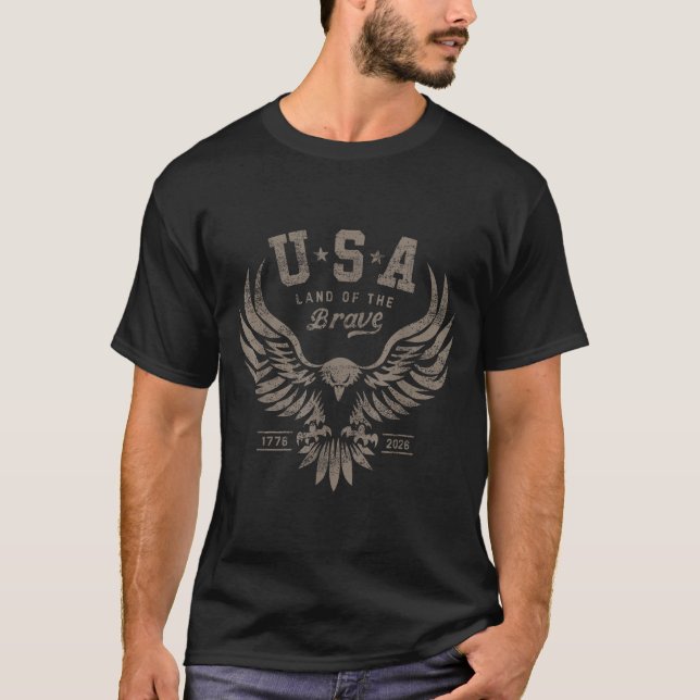 Usa 1776 2026 Anniversary Steel Gray  T-Shirt (Front)