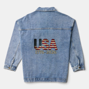 USA 1776-2026 Patriotic Denim Jacket