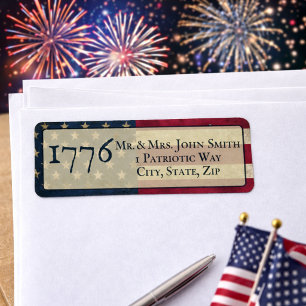  USA 1776 American Flag Return Address
