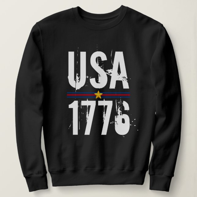 USA 1776 Black Sweatshirt (Design Front)
