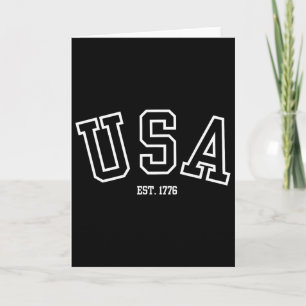 Usa 1776 Patriotic College Style American Pride De Card