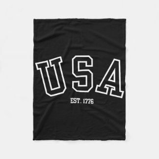 Usa 1776 Patriotic College Style American Pride De Fleece Blanket