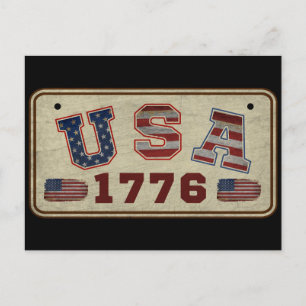 USA 1776 Vintage American Flag Postcard