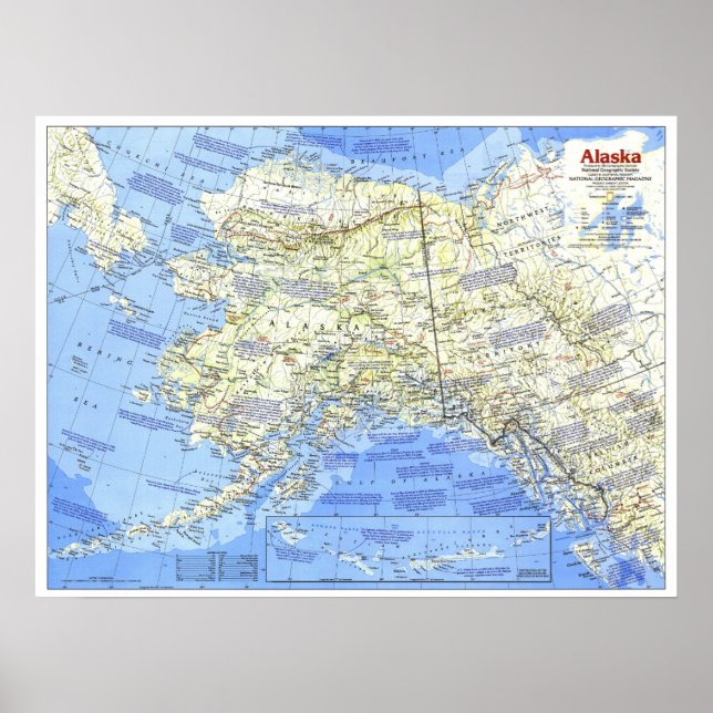 " USA: 1984/today Alaska - Detailed map Poster (Front)