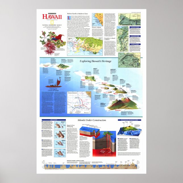 " USA: 1995 Hawaii Rediscoverin Map ... Poster (Front)