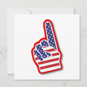 USA #1 Foam Hand/4th Of July Card