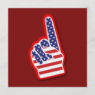 USA #1 Foam Hand/4th Of July Card