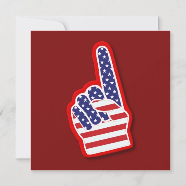 USA #1 Foam Hand/4th Of July Card (Front)