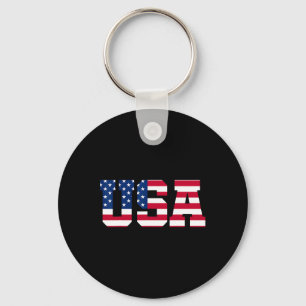 Usa 1 Patriotic American Flag Men Women Kids July Key Ring
