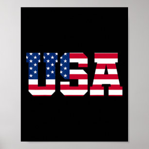 Usa 1 Patriotic American Flag Men Women Kids July Poster