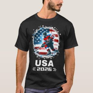 Usa 2026 Hockey American Flag Women Men Kids Hocke T-Shirt