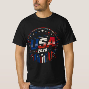 USA 2028 Patriotic Emblem Vector Design T-Shirt